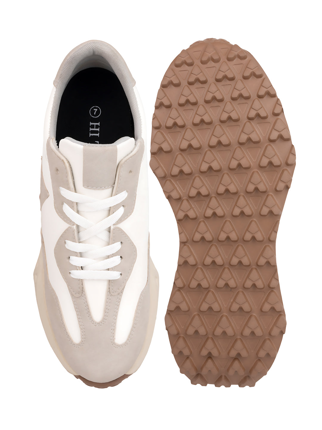 Orren Elevator Sneakers – Beige & White