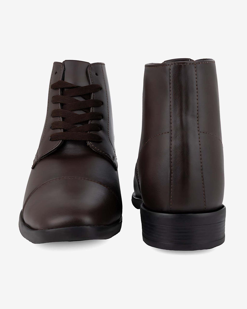 Front and back angles of Hitoes Darsel brown height increasing formal boots
