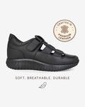 Orelle Premium Leather Height Increasing Sandals - Black