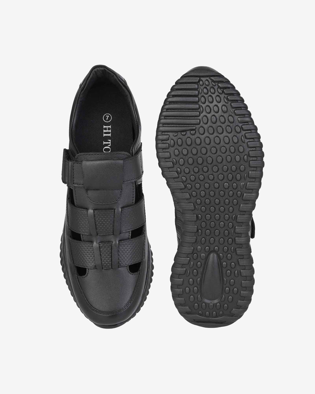 Orelle Premium Leather Height Increasing Sandals - Black