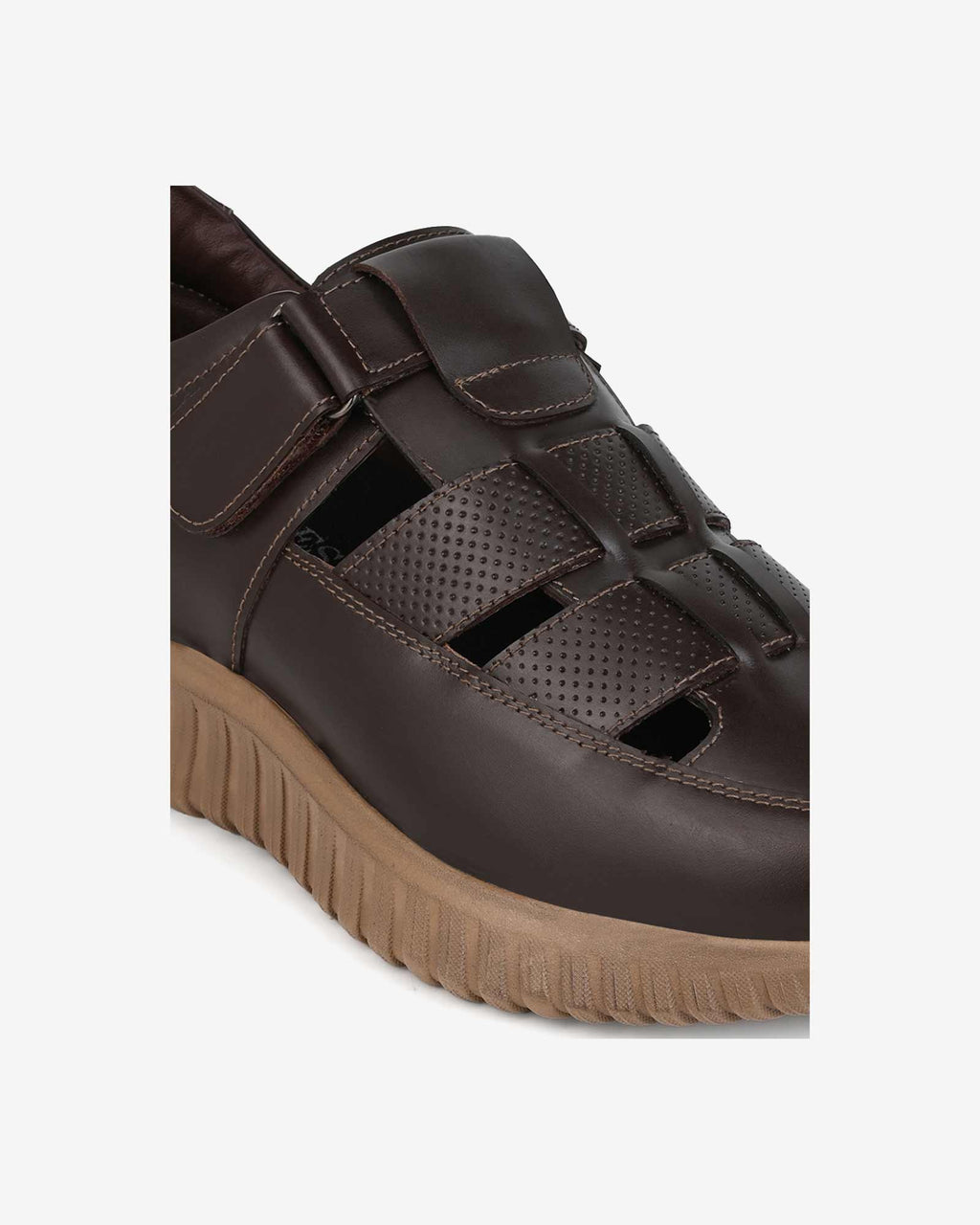 Orelle Premium Leather Height Increasing Sandals - Brown