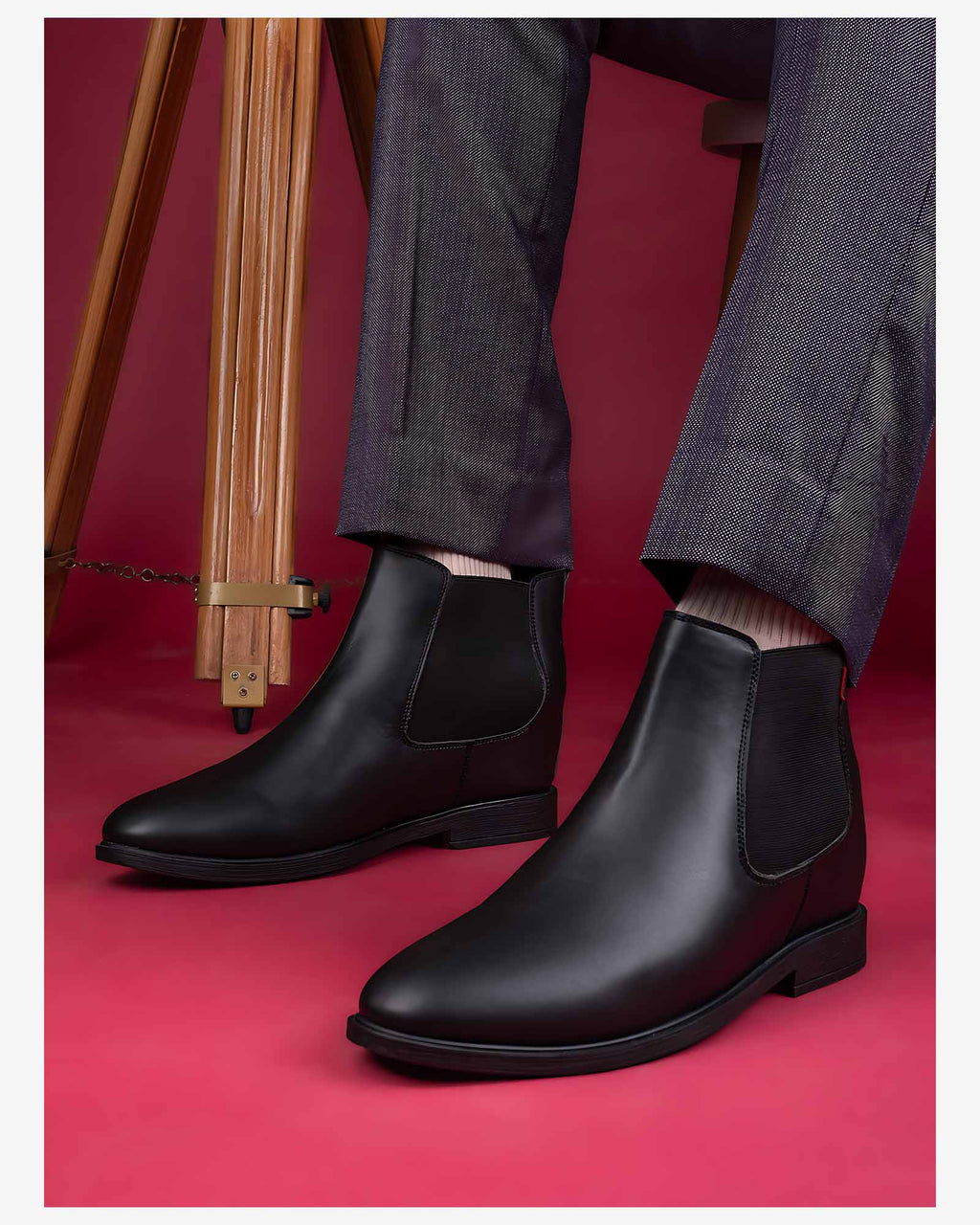 Rovelle Core Height Increasing Chelsea Boots - Black
