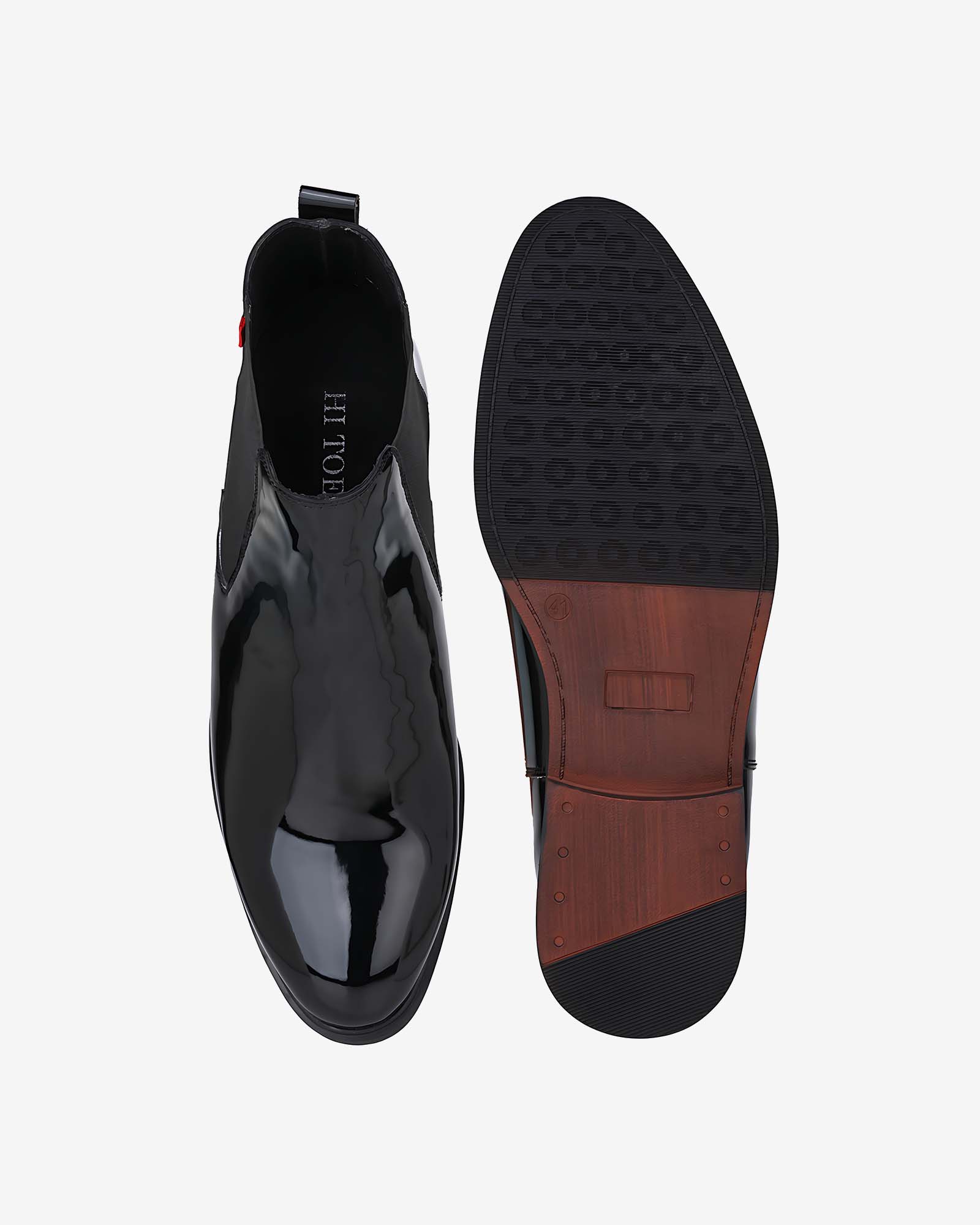 Rovelle Luxe Height Increasing Chelsea Boots - Black