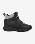 Side view of Hitoes Altix Flap black height increasing sneakers with 3-inch hidden lift