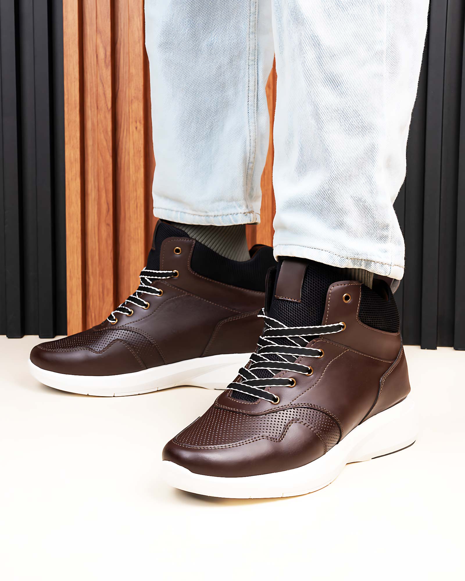 Altix Flap Height Increasing Sneakers – Brown