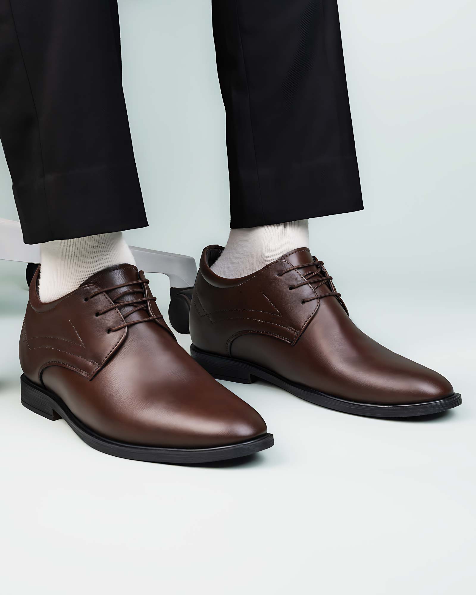 Denaro Formal Elevator Shoes - Brown