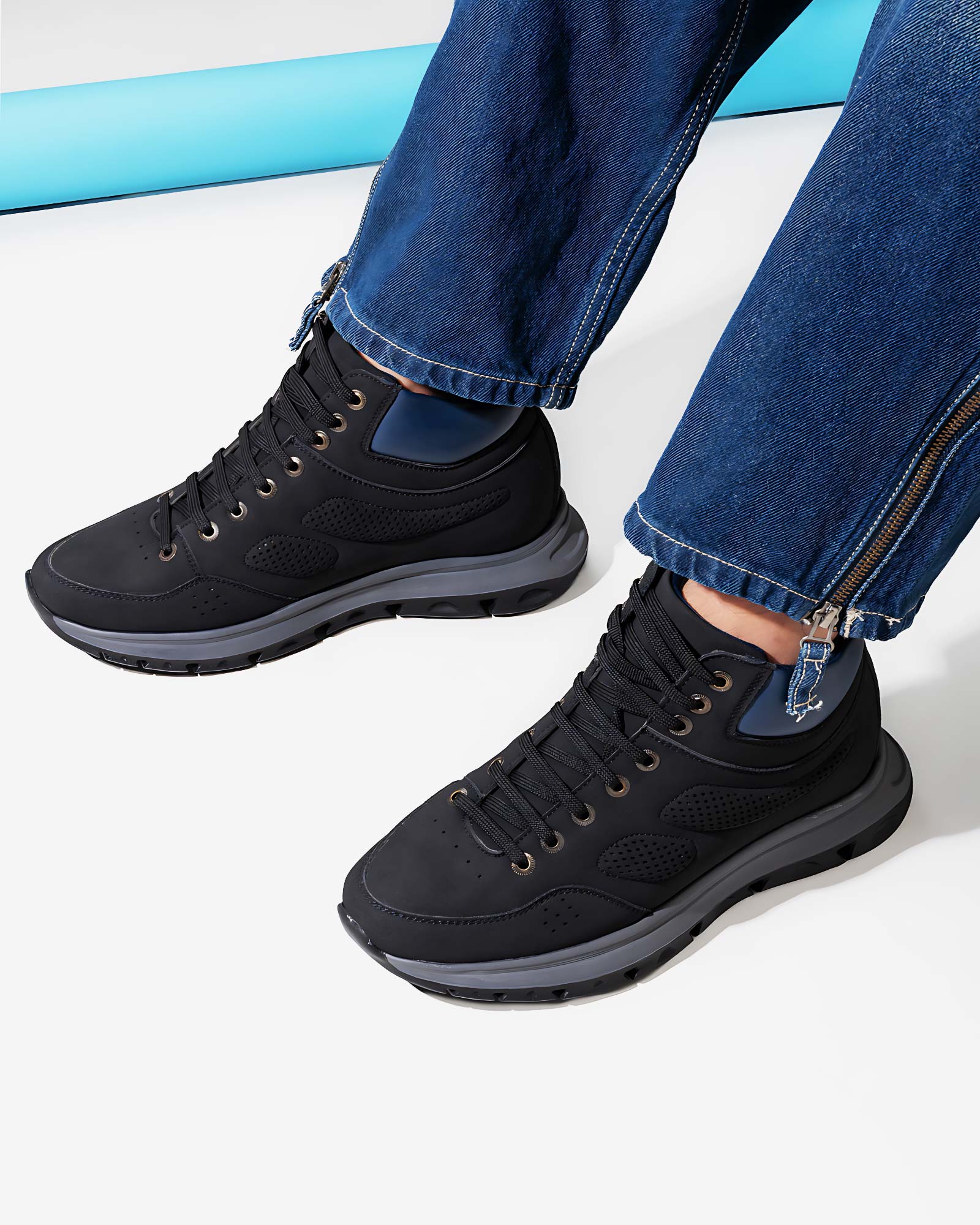 Elevora Bolt Height Increasing Sneakers - Black