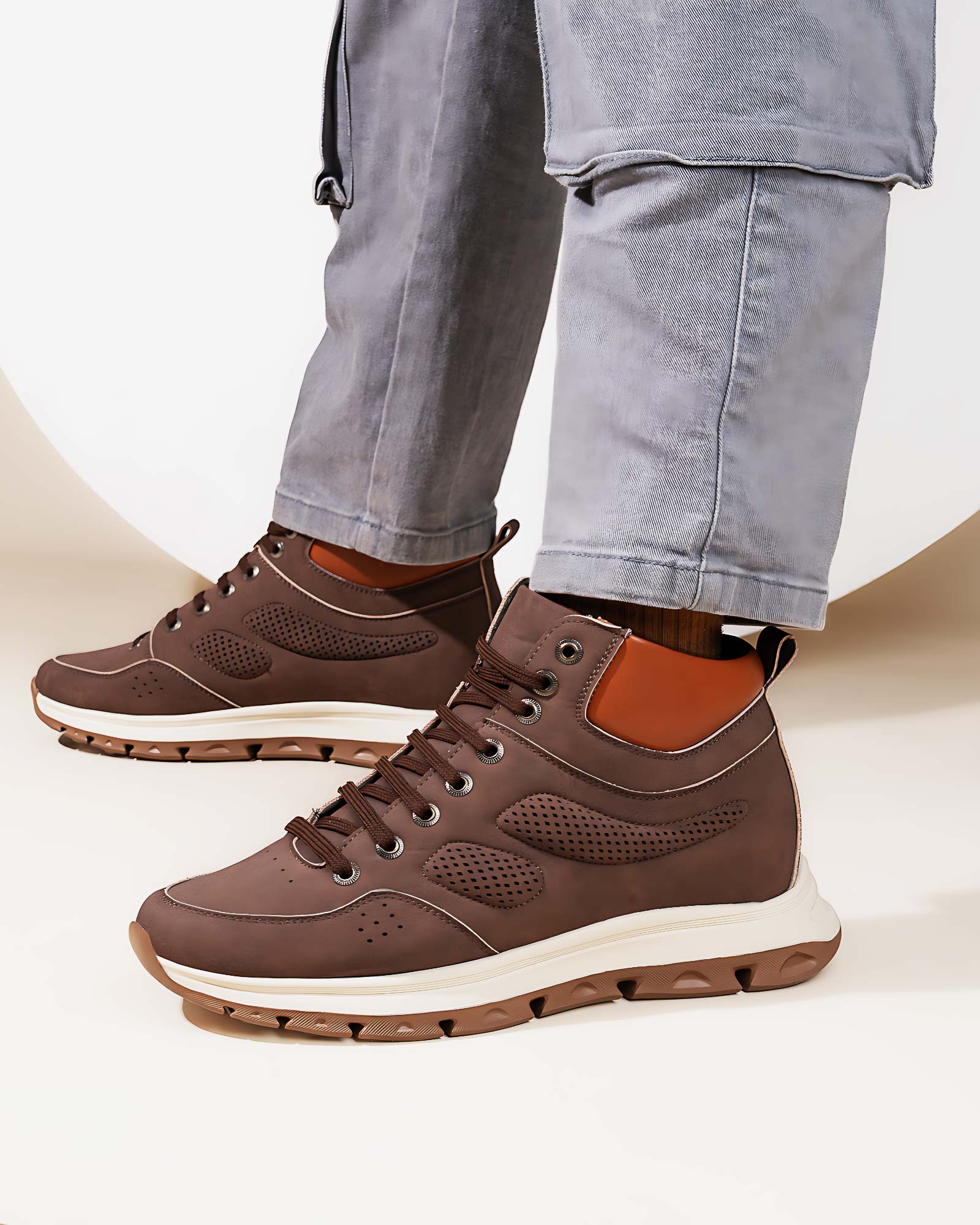 Elevora Bolt Height Increasing Sneakers – Brown