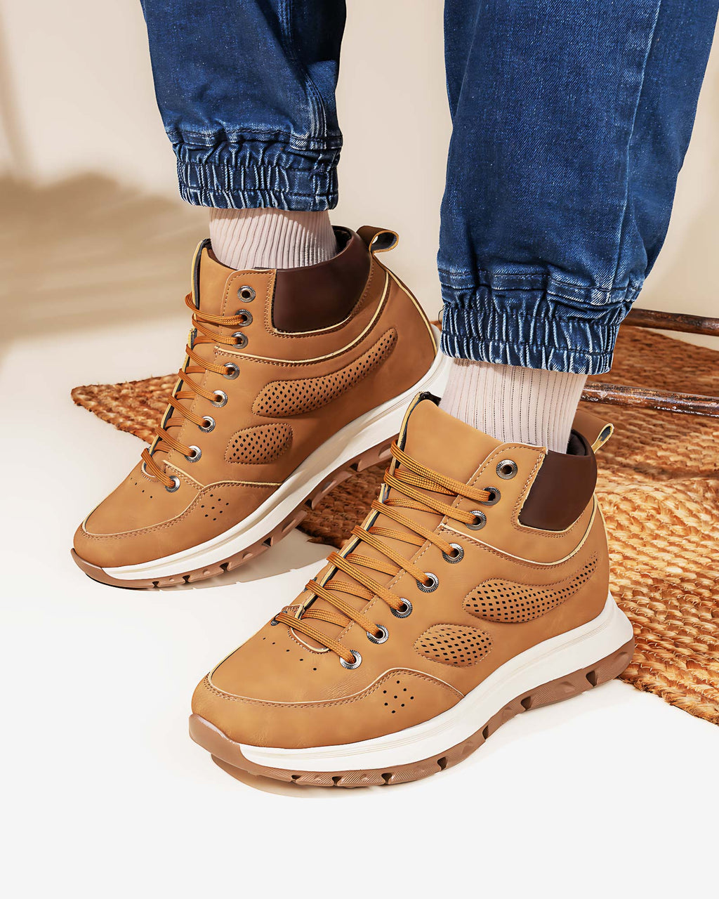 Elevora Bolt Height Increasing Sneakers – Tan