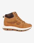 Side view of Hitoes Elevora Bolt tan height increasing sneakers with 3-inch hidden lift
