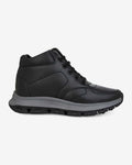 Side view of Hitoes Elevora One black height increasing sneakers with 3-inch hidden lift