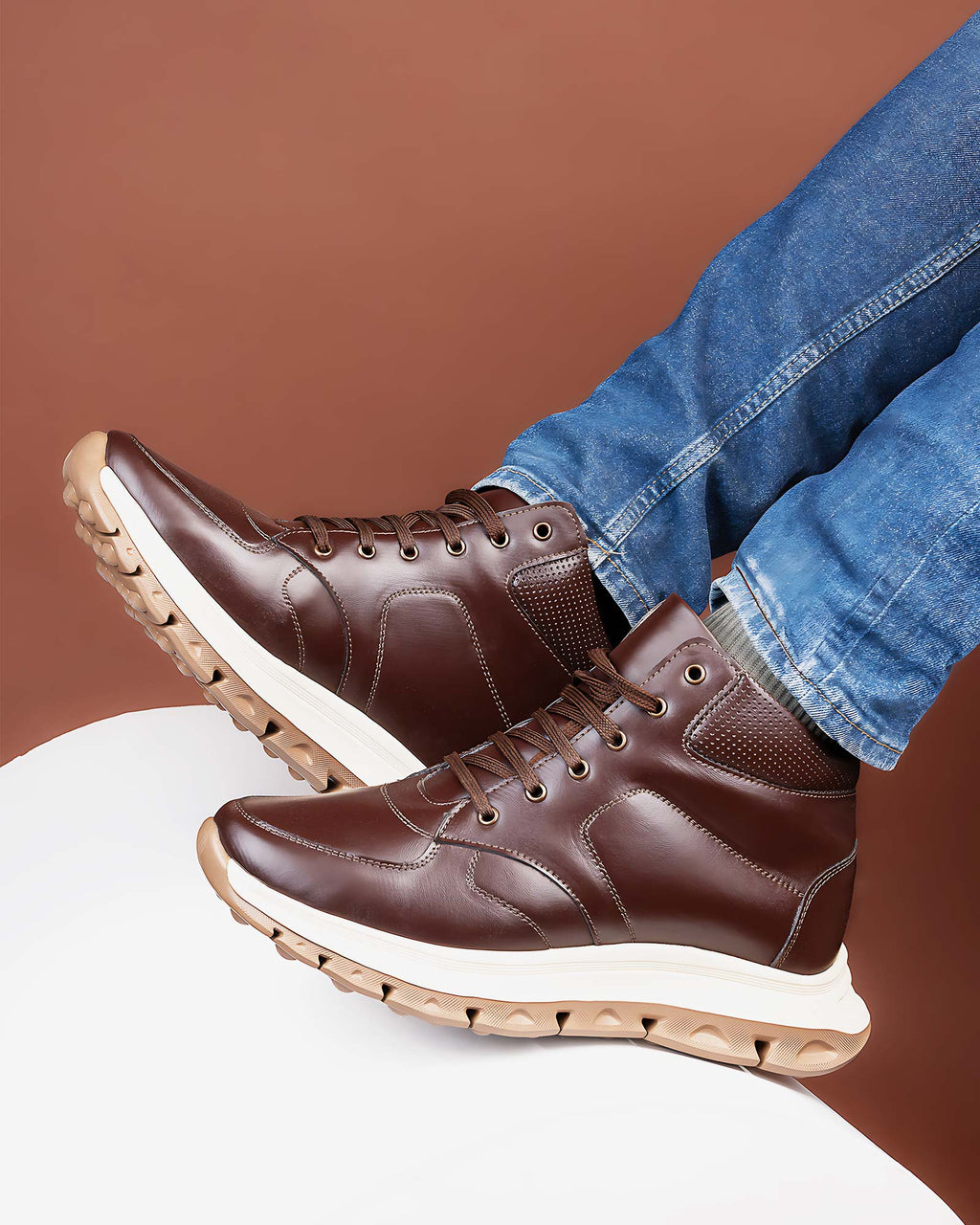 Elevora One Height Increasing Sneakers - Brown