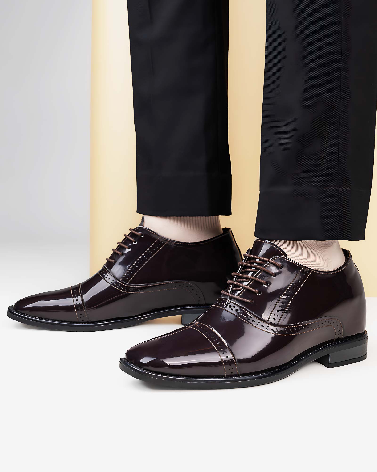 Marqel Height Increasing Formal Shoes - Brown