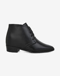 Side view of Hitoes Rysor black height increasing formal shoes with hidden 3-inch lift