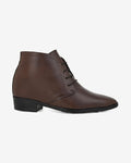 Side view of Hitoes Rysor brown height increasing formal shoes with hidden 3-inch lift