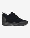 Side view of Hitoes Strym black height increasing shoes with hidden 3-inch lift