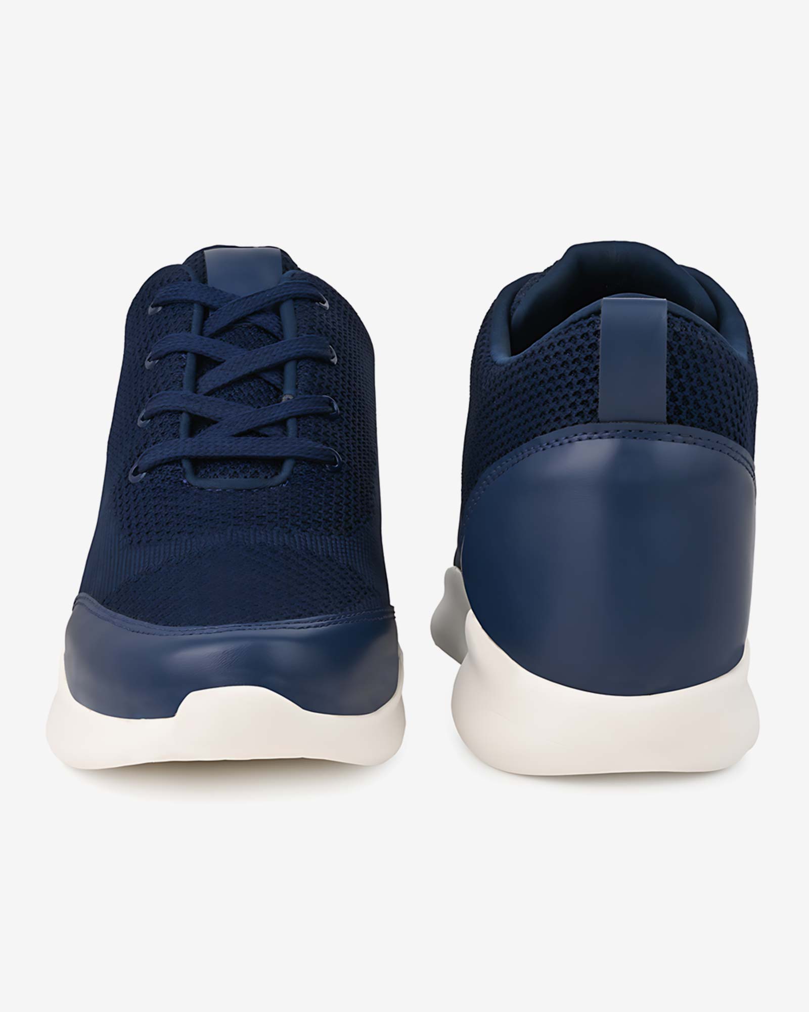 Front and back angles of Hitoes Strym blue height increasing shoes