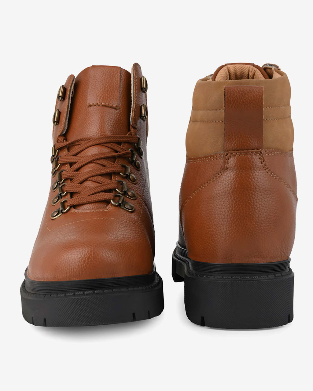 Front and back angles of Hitoes Troxxon tan height increasing boots