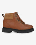 Side view of Hitoes Troxxon tan height increasing boots with hidden 3-inch lift