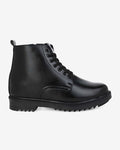 Side view of Hitoes Uptera black height increasing boots with hidden 3-inch lift