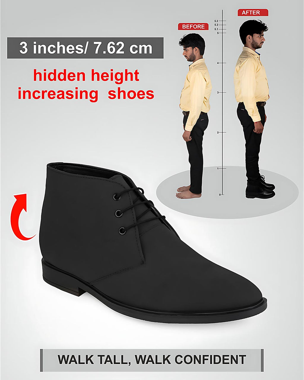 Vinturo Chukka Height Increasing Boots - Black