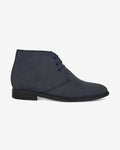Side view of Hitoes Vinturo Chukka blue height increasing boots with hidden lift