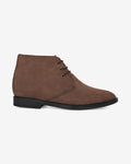 Side view of Hitoes Vinturo Chukka brown height increasing boots with hidden lift