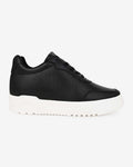 Side view of Hitoes Zyft Classic black height increasing sneakers with 3-inch hidden lift