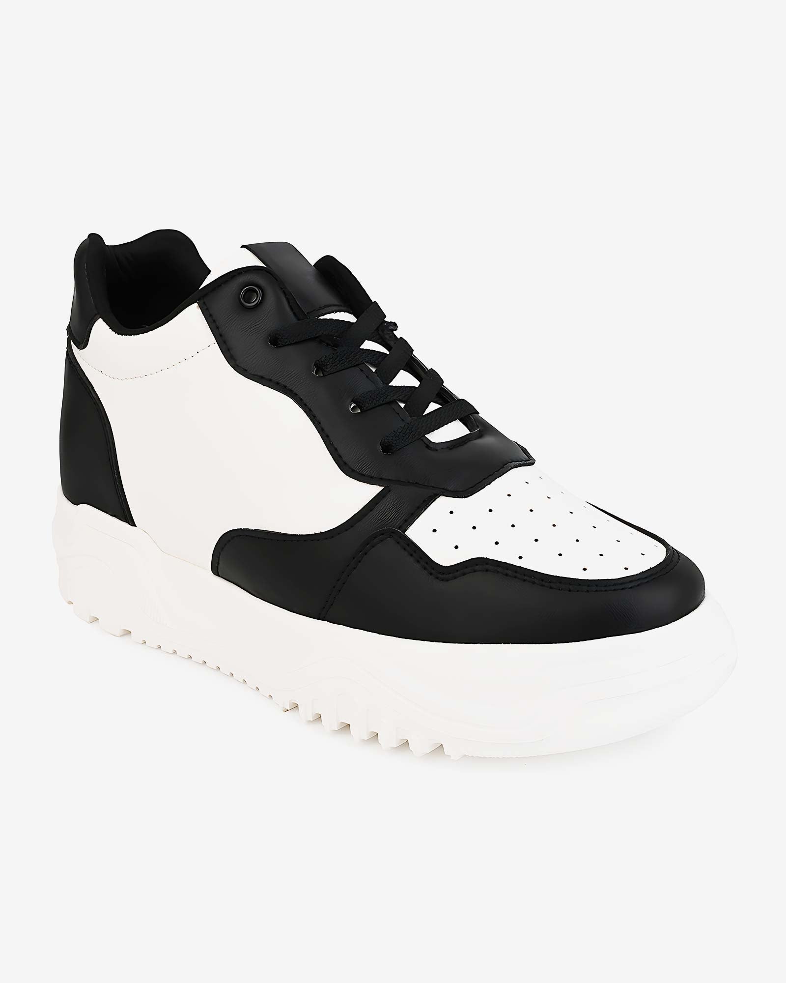 Zyft Vibes Elevator Sneakers – Black & White