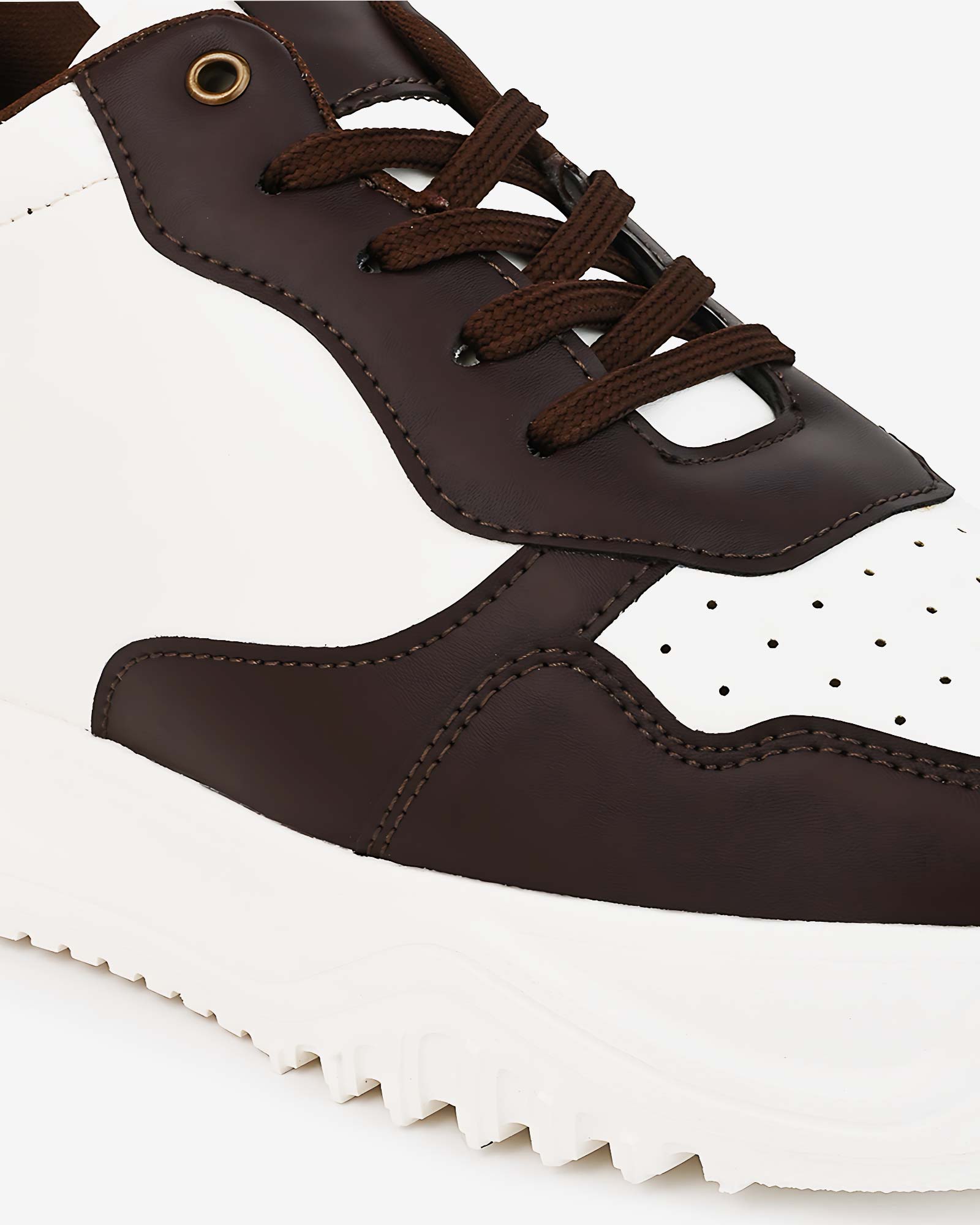 Zyft Vibes Elevator Sneakers – Brown & White