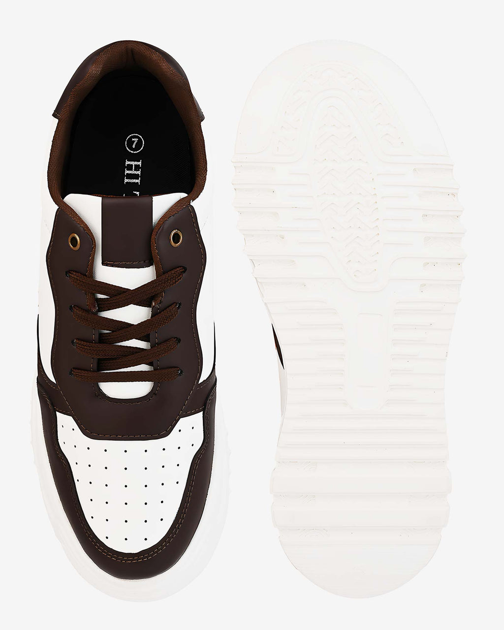 Zyft Vibes Elevator Sneakers – Brown & White