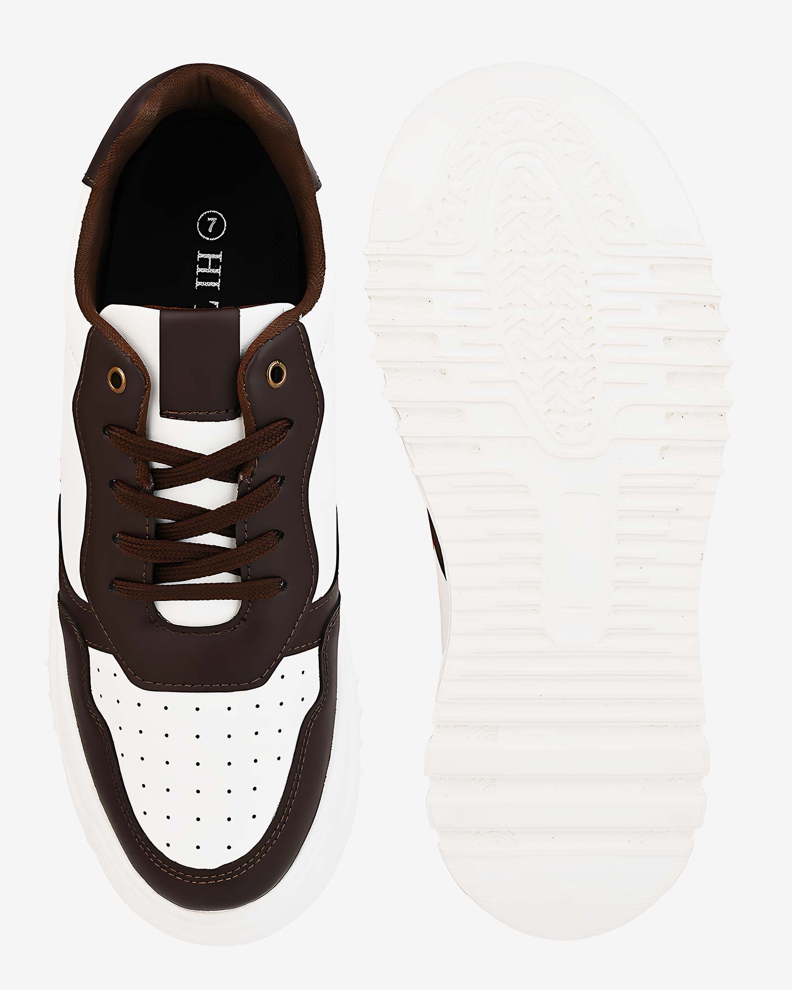 Zyft Vibes Elevator Sneakers – Brown & White