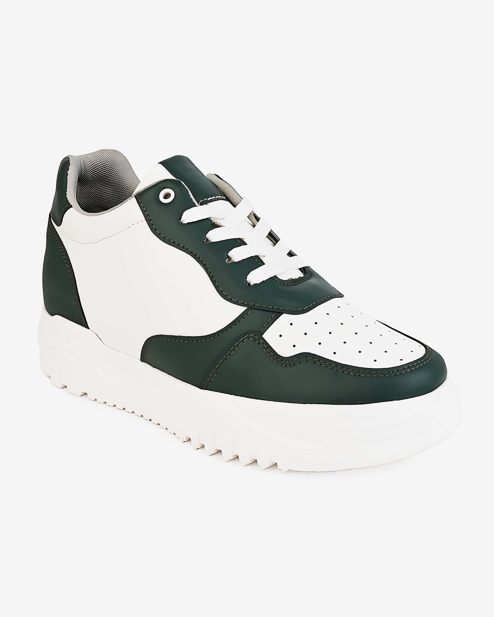 Zyft Vibes Elevator Sneakers – Green & White