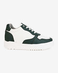 Side view of Hitoes Zyft Vibes green and white elevator sneakers with 3-inch hidden height lift